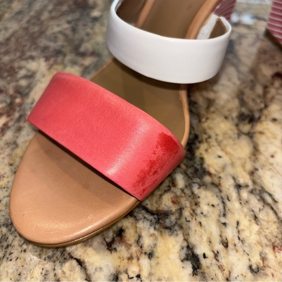 Ann Taylor Pink and White Wedge Sandals - Picture 6 of 10